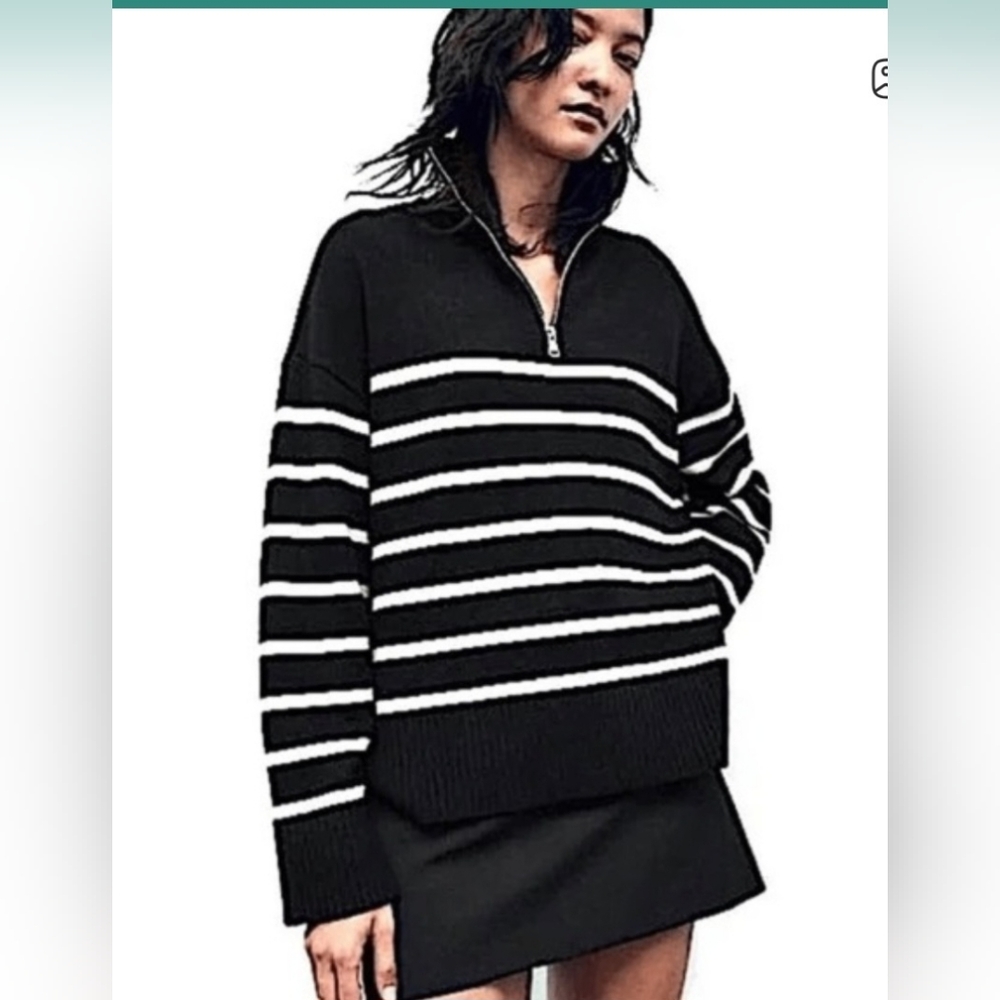 Zara Quarter Zip Heavyweight Sweater